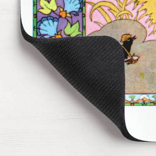 De kat en het Crow Artwork Muismat (Hoek)