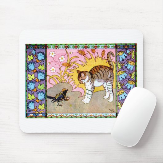 De kat en het Crow Artwork Muismat (Met muis)