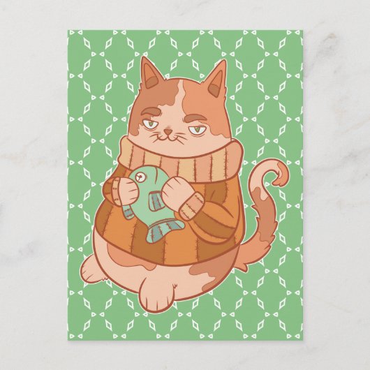 De Kat en Vis Briefkaart (Voorkant)