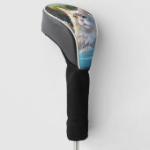De kat geniet van een hete bron : Golf Head Hoesje Golfheadcover (Schuin)