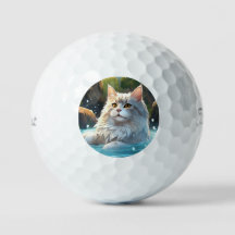De kat geniet van een hete lente: golfbal