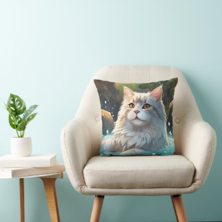 De kat geniet van een warme lente : Sierkussen