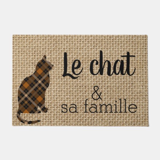 De kat - grappige Franse quote Deurmat (Voorkant)