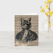 De Kat Grunge van de harlekijn Kaart (Gele Bloem)