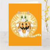 De Kat Halloween van de snuisterij Kaart (Gele Bloem)