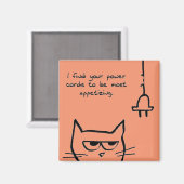 De kat houdt van stroomsnoeren - grappige kat magn magneet (Voorkant / Achterkant)