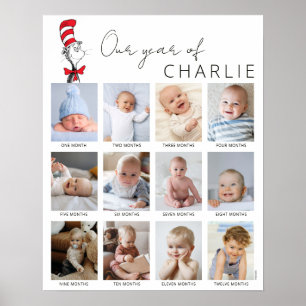 De Kat in de Hoed   Baby's 1e Jaar Fotocollage Poster
