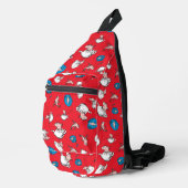 De Kat in de Hoed | De Vis Rode Patroon Sling Bag (Rechterhoek)