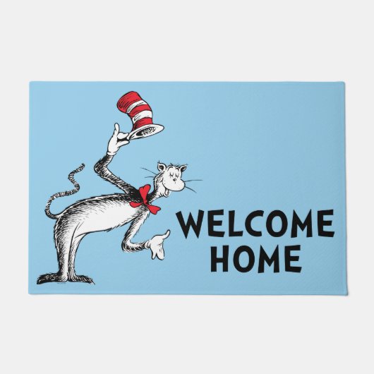 De Kat in de Hoed Neemt Een Buiging Deurmat (Voorkant)