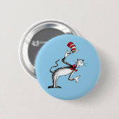 De Kat in de Hoed Neemt Een Buiging Ronde Button 5,7 Cm (Voorkant /achterkant)