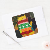 De kat in de lelijke trui vierkante sticker (Envelop)
