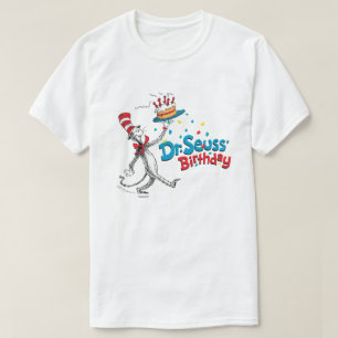 De kat in de Pet Dr. Seuss Birthday T-shirt