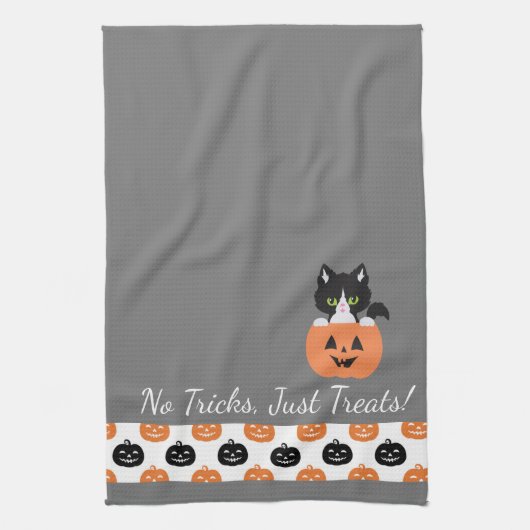 De kat in de pompoen keukenhanddoek (Verticaal)