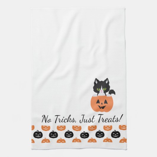 De kat in de pompoen keukenhanddoek (Verticaal)