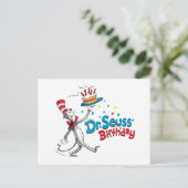De kat in het Pet | Dhr. Seuss Birthday Briefkaart (Staand voorkant)