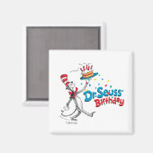 De kat in het Pet | Dhr. Seuss Birthday Magneet (Voorkant / Achterkant)