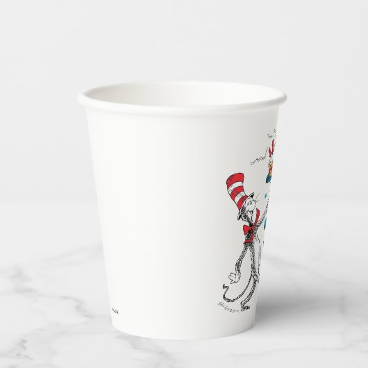 De kat in het Pet | Dhr. Seuss Birthday Papieren Bekers (Voorkant)