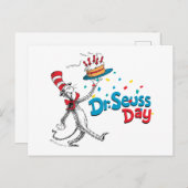 De kat in het Pet | Dr. Seuss Day Briefkaart (Voorkant / Achterkant)