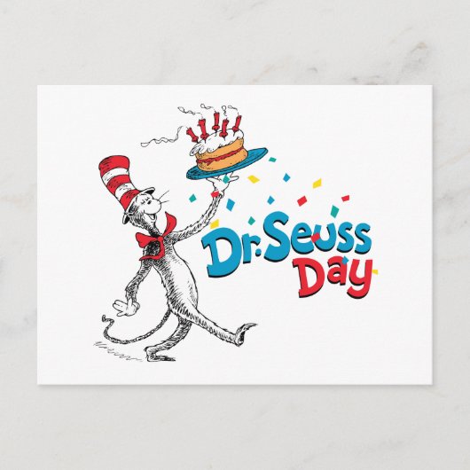 De kat in het Pet | Dr. Seuss Day Briefkaart (Voorkant)