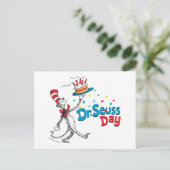 De kat in het Pet | Dr. Seuss Day Briefkaart (Staand voorkant)