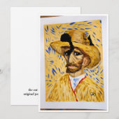 de kat in het pet van Van Gogh Bedankkaart (Voorkant / Achterkant)