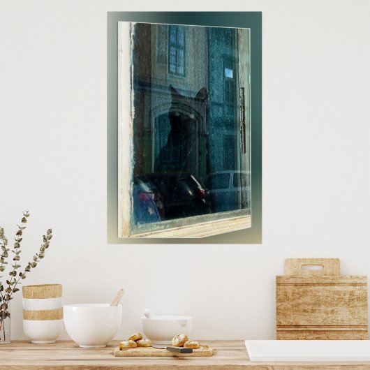 De kat in het raam poster (Keuken)