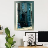 De kat in het raam poster (Thuiskantoor)