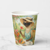 De kat is aan het picknicken papieren bekers (Voorkant)