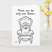 De kat is de koningin kaart (Gele Bloem)