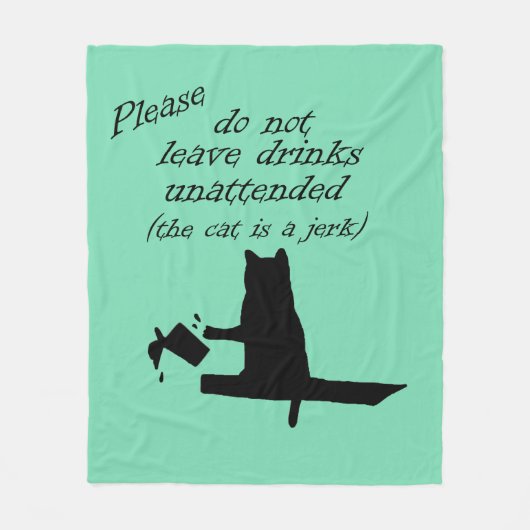De kat is een Jerk Fleece Deken (Voorkant)