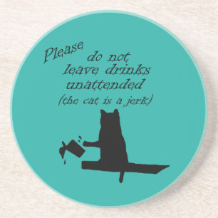 De kat is een Jerk Zandsteen Onderzetter