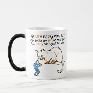 De kat is het enige dier dat naar je kan kijken te magische mok