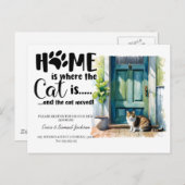 De kat is verhuisd! Nieuw adres aankondiging (Voorkant / Achterkant)