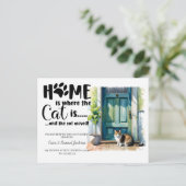 De kat is verhuisd! Nieuw adres aankondiging (Staand voorkant)