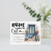 De kat is verhuisd! Nieuw adres aankondiging (Staand voorkant)