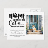 De kat is verhuisd! Nieuw adres aankondiging (Voorkant / Achterkant)