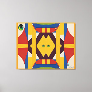 De kat - Ken Gage Abstract Canvas Afdruk