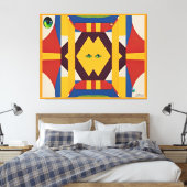 De kat - Ken Gage Abstract Canvas Afdruk (Insitu (Slaapkamer))