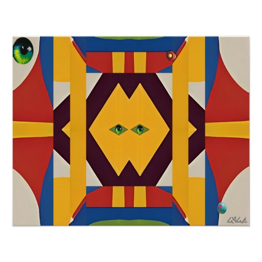 De kat - Ken Gage Abstract Perfect Poster (Voorkant)