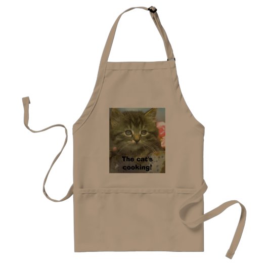 De kat kookt! standaard schort (Voorkant)