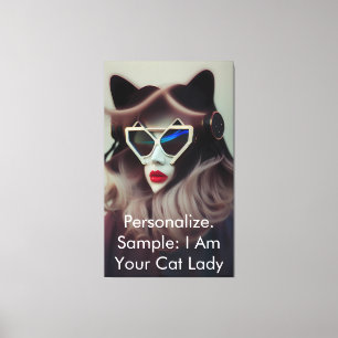 De Kat Lady (Aanpasbaar) Canvas Afdruk