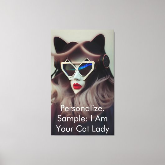 De Kat Lady (Aanpasbaar) Canvas Afdruk (Voorkant)