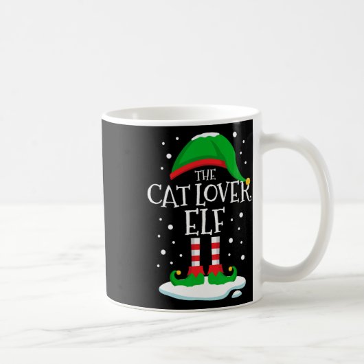 De Kat Liefhebber Elf Kerst Familie Matching Xmas  Koffiemok (Rechts)