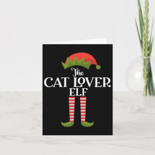De Kat Liefhebber Elf Kerstmis Grappige Familie Ma Kaart