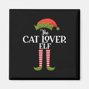De Kat Liefhebber Elf Kerstmis Grappige Familie Ma Magneet