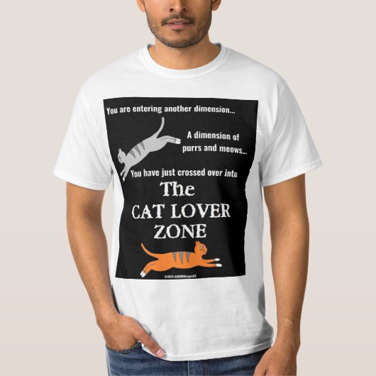 "De Kat Liefhebber Zone" Retro Kat Liefhebber T-shirt (Voorkant)