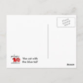 "de kat met de blauwe staart" briefkaart (Achterkant)