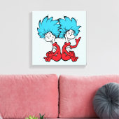 De Kat met de Hoed Ding Een & Ding Twee Canvas Afdruk (Insitu (Woonkamer))