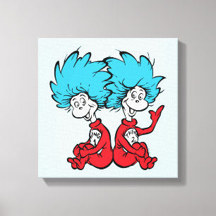 De Kat met de Hoed Ding Een & Ding Twee Canvas Afdruk