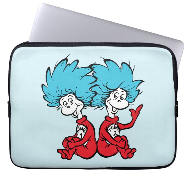 De Kat met de Hoed Ding Eén & Ding Twee Laptop Sleeve (Voorkant)